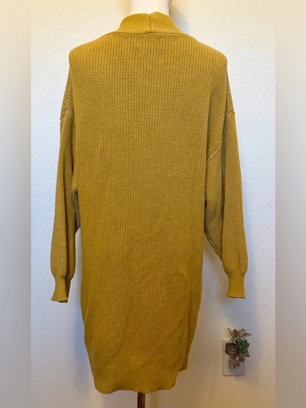 Universal Thread Mustard Yellow Open-Front Knit Cardigan - Picture 3 of 4